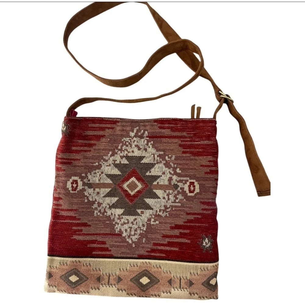 Atenti USA-Made Southwest Tapestry Crossbody Bag Bohemian - Southwestern Style - Picture 3 of 14